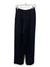 Giorgio Armani Size 40 Black Silk Trouser Side Zip High Waist Wide Leg Pants Black / 40