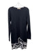 Emilio Pucci Size L Black & White Virgin Wool round Long Sleeve Knit Dress Black & White / L