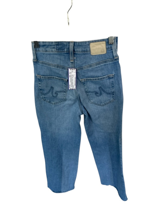 Adriano Goldschmied Size 24R Light Wash Cotton & Elastane Raw Hem Wide Leg Jeans Light Wash / 24R