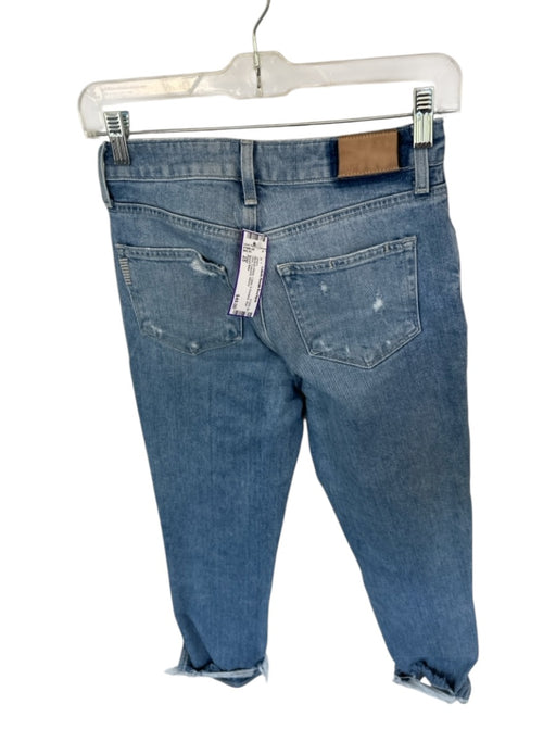 Paige Size 25 Medium Wash Cotton & Elastane Raw Hem Cropped Jeans Medium Wash / 25