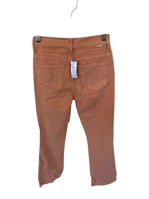 Mother Size 25 Burnt Sienna Cotton Blend Raw Hem High Waist Boot Cut Jeans Burnt Sienna / 25