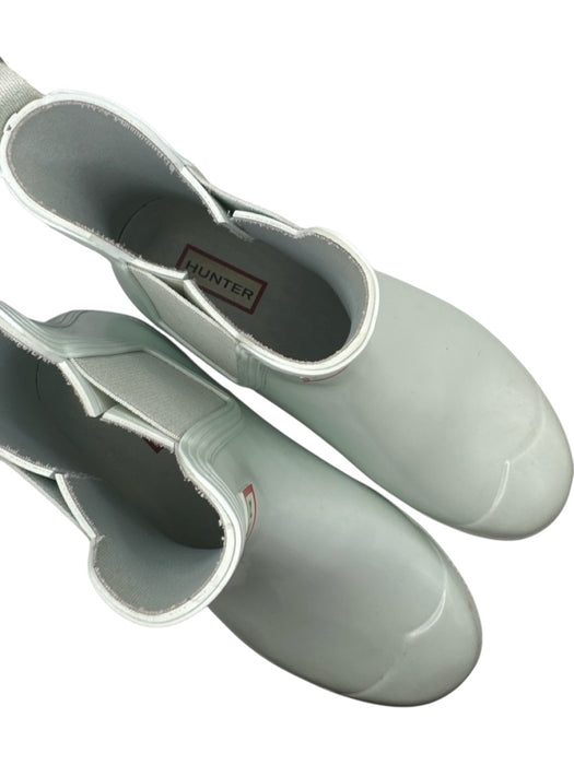 Hunter Shoe Size 7 Powder Blue Rubber Slip On Ankle Boot Rainboots Powder Blue / 7