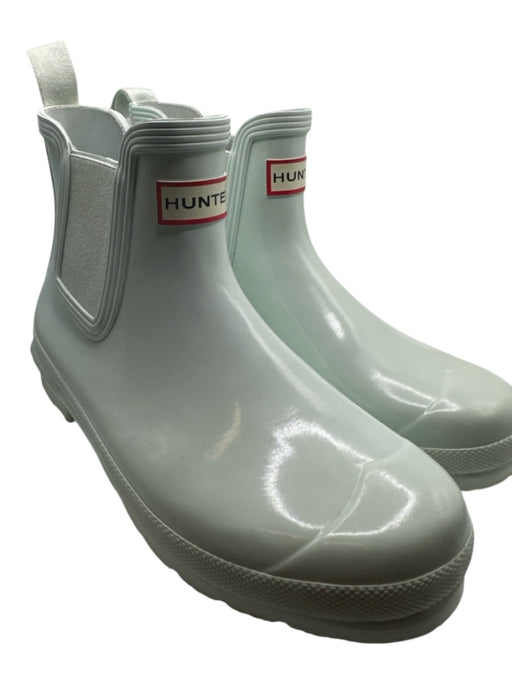 Hunter Shoe Size 7 Powder Blue Rubber Slip On Ankle Boot Rainboots Powder Blue / 7