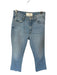 Mother Size 25 Cream Cotton Blend High Waist Raw Hem Boot Cut Jeans Cream / 25