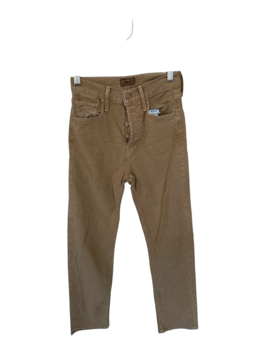 Mother Size 24 Khaki Cotton Blend Straight Leg Button Fly High Waist Pants Khaki / 24