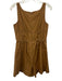 Rebecca Taylor Size 2 Brown Cotton Silk Drawstring Gathered Sleeveless Romper Brown / 2