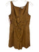 Rebecca Taylor Size 2 Brown Cotton Silk Drawstring Gathered Sleeveless Romper Brown / 2