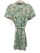 Hill House Size S Blue, Green, Beige Linen Floral Button Down Cap Sleeve Dress Blue, Green, Beige / S