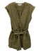 Marissa Webb Size 10 Olive Green Cotton Twill Cuffed Sash Utility Romper Olive Green / 10