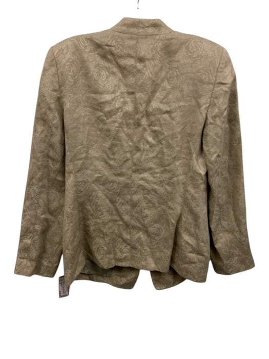 Giorgio Armani Size 10 Beige Acetate Blend Rose V Neck Button Front Jacket Beige / 10