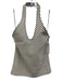 Maeve Size S White & Black Viscose Blend Knit Diagonal Stripe Halter Top White & Black / S