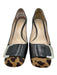 Prada Shoe Size 38.5 Black & Tan Leather & Pony Hair silver tone hardware Pumps Black & Tan / 38.5