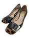 Prada Shoe Size 38.5 Black & Tan Leather & Pony Hair silver tone hardware Pumps Black & Tan / 38.5