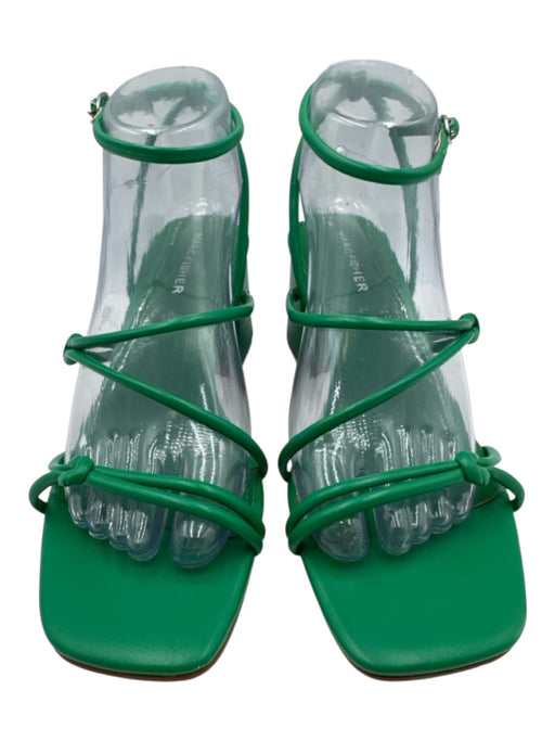Marc Fisher Shoe Size 8.5 Green Faux Leather Strappy Ankle Buckle Sandals Green / 8.5
