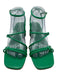 Marc Fisher Shoe Size 8.5 Green Faux Leather Strappy Ankle Buckle Sandals Green / 8.5