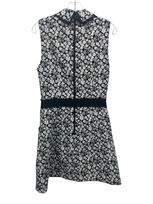 Alice + Olivia Size 12 Black, White, Gold Cotton Blend Sleeveless Collar Dress Black, White, Gold / 12