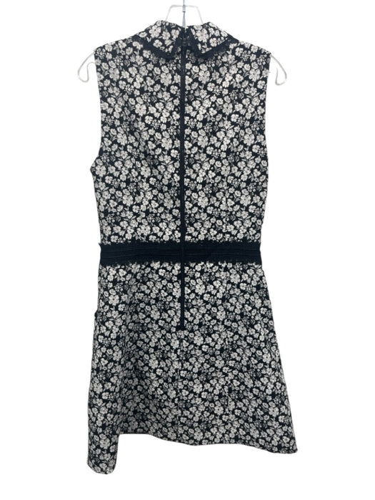 Alice + Olivia Size 12 Black, White, Gold Cotton Blend Sleeveless Collar Dress Black, White, Gold / 12