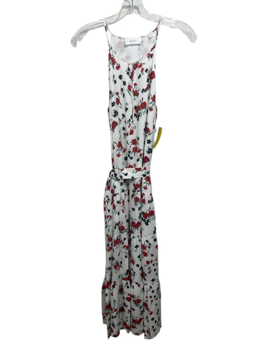 A.L.C. Size 6 Red, Orange, Green, Black Silk Sleeveless Floral Tiered Maxi Dress Red, Orange, Green, Black / 6