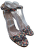 Manolo Blahnik Shoe Size 38.5 Blue, Red, White Leather & Textile Toe Strap Pumps Blue, Red, White / 38.5