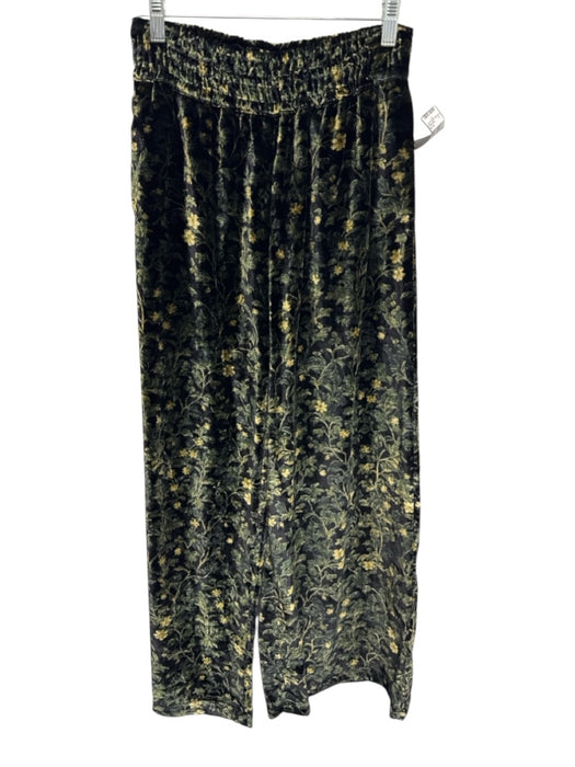 By Anthropologie Size XS Black, Green, Yellow Viscose Blend Elastic Waist Pants Black, Green, Yellow / XS