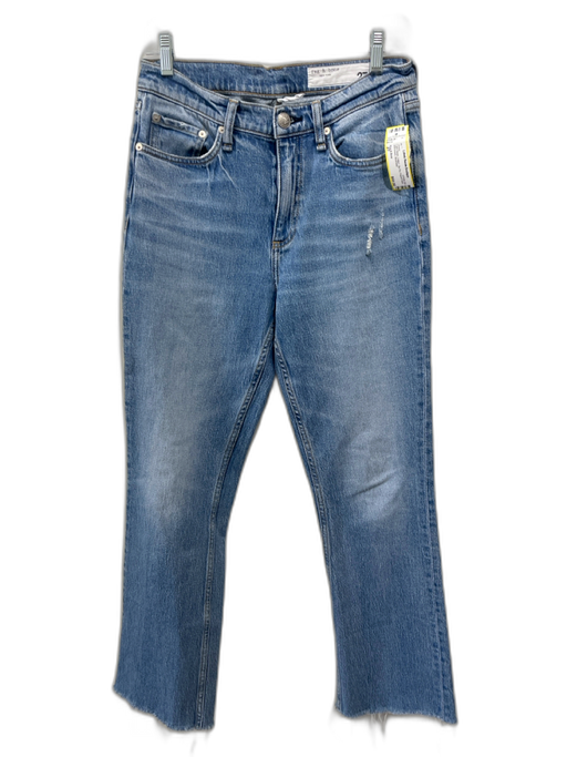 Rag & Bone Size 27 Light Wash Cotton Zip Fly Frayed Hem distressed Jeans Light Wash / 27