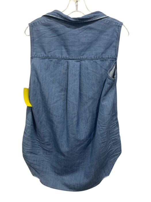 Frank & Eileen Size S Light Chambray Cotton Sleeveless Button Front Top Light Chambray / S