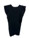 Marie Oliver Size S Black Viscose & Polyester Ribbed Ruffle Top Black / S