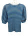 Rails Size S Blue & White Cotton Striped Ribbed Button Detail Puff Sleeves Top Blue & White / S