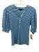 Rails Size S Blue & White Cotton Striped Ribbed Button Detail Puff Sleeves Top Blue & White / S