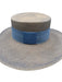 Artesano Blue & Beige Toquilla Straw Grosgrain Ribbon Detail wide brim Hat Blue & Beige / M