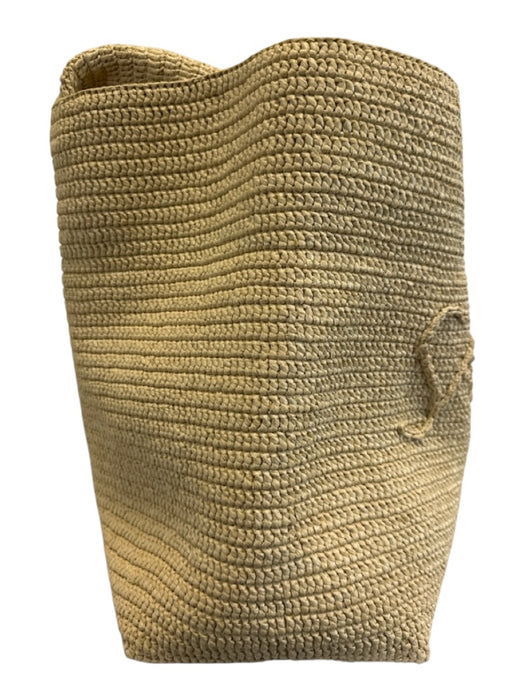 Saint Laurent Beige Raffia Leather trim Logo Tote Bag Beige / XL
