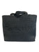Saint Laurent Black Raffia Leather trim Logo Tote Bag Black / XL