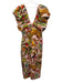 Farm Rio Size S Pink, Green, Multi Linen Blend Split hem Jungle Print Midi Dress Pink, Green, Multi / S