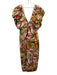 Farm Rio Size S Pink, Green, Multi Linen Blend Split hem Jungle Print Midi Dress Pink, Green, Multi / S