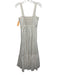A.L.C. Size 4 White Cotton Shirred Back Ruched Front Sleeveless Midi Dress White / 4
