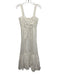 A.L.C. Size 4 White Cotton Shirred Back Ruched Front Sleeveless Midi Dress White / 4
