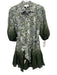 Christy Lynn Size XS Green & Blue Linen & Silk Abstract Paisley Mini Dress Green & Blue / XS