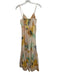 A.L.C. Size 6 Yellow, Green, Multi Polyester Blend Tie Dye Front Ruching Dress Yellow, Green, Multi / 6