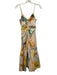 A.L.C. Size 6 Yellow, Green, Multi Polyester Blend Tie Dye Front Ruching Dress Yellow, Green, Multi / 6