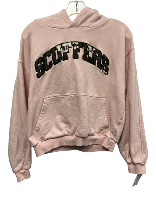 Scuffers Size S Pink, Brown, Cream Cotton Fleece Patch Logo Hoodie Sweatshirt Pink, Brown, Cream / S