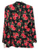 Alice + Olivia Size 8 Black, Red, Green Polyester Blend Rose Floral Jacket Black, Red, Green / 8