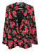 Alice + Olivia Size 8 Black, Red, Green Polyester Blend Rose Floral Jacket Black, Red, Green / 8