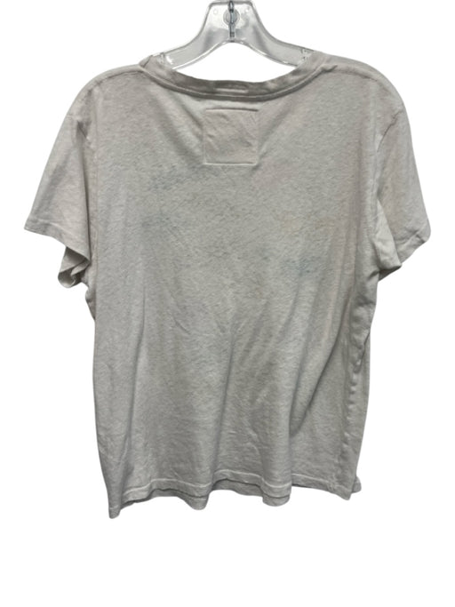 Mother Size M White, Pink, Blue Cotton & Linen Graphic Short Sleeve Top White, Pink, Blue / M