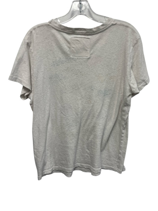 Mother Size M White, Pink, Blue Cotton & Linen Graphic Short Sleeve Top White, Pink, Blue / M