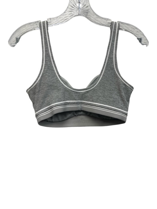 Alo Yoga Size S / XS Gray & White Polyester Blend V Neck Heathered Logo Pant Set Gray & White / S / XS