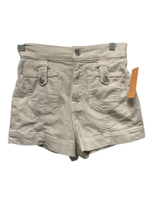 Veronica Beard Jeans Size 24 Cream Cotton Blend High Rise Zip Fly Shorts Cream / 24