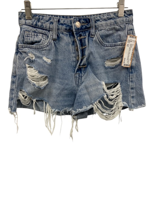 Vervet Size XS Medium Wash Cotton Distressed High Rise Button Fly Cut Off Shorts Medium Wash / XS