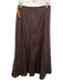 ME+EM Size 6 Brown Linen Blend Paneled Back Zip Midi Skirt Brown / 6