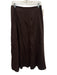 ME+EM Size 6 Brown Linen Blend Paneled Back Zip Midi Skirt Brown / 6