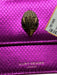 Kurt Geiger magenta pink & brass Leather Metallic Snake Embossed Chain Strap Bag magenta pink & brass / S